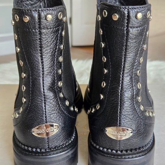 Jimmy Choo Burrow Studded Chelsea Ankle Boots - Picture 3 of 6